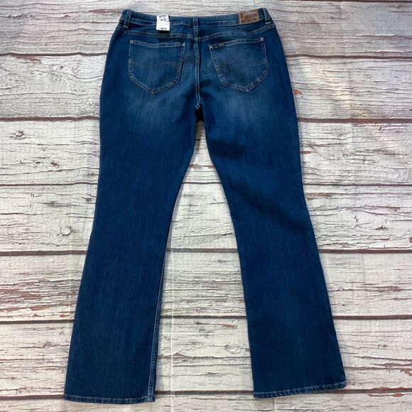Lee Womens Jeans size 16 new nwt $48 Dark Wash Bootcut x32" Cotton Denim Stretch - Picture 10 of 11